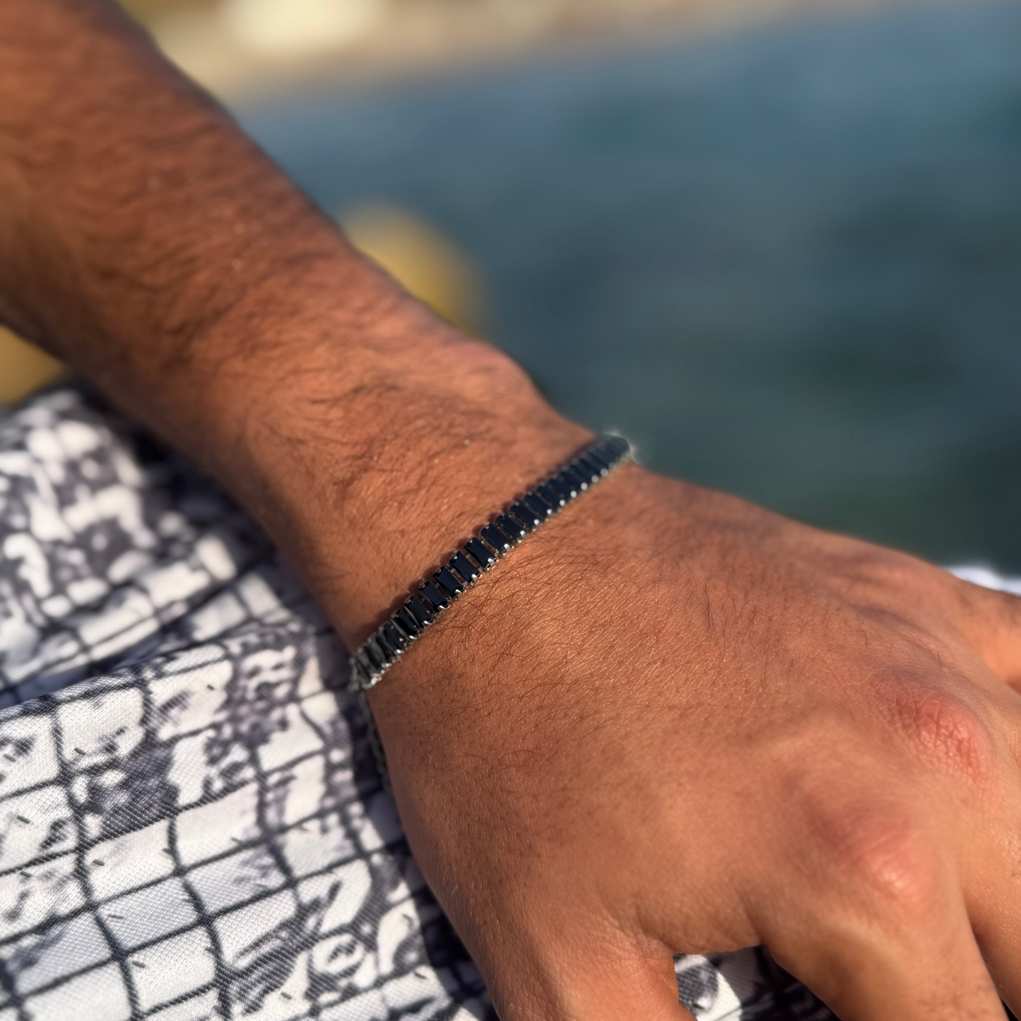 צמיד silver-black